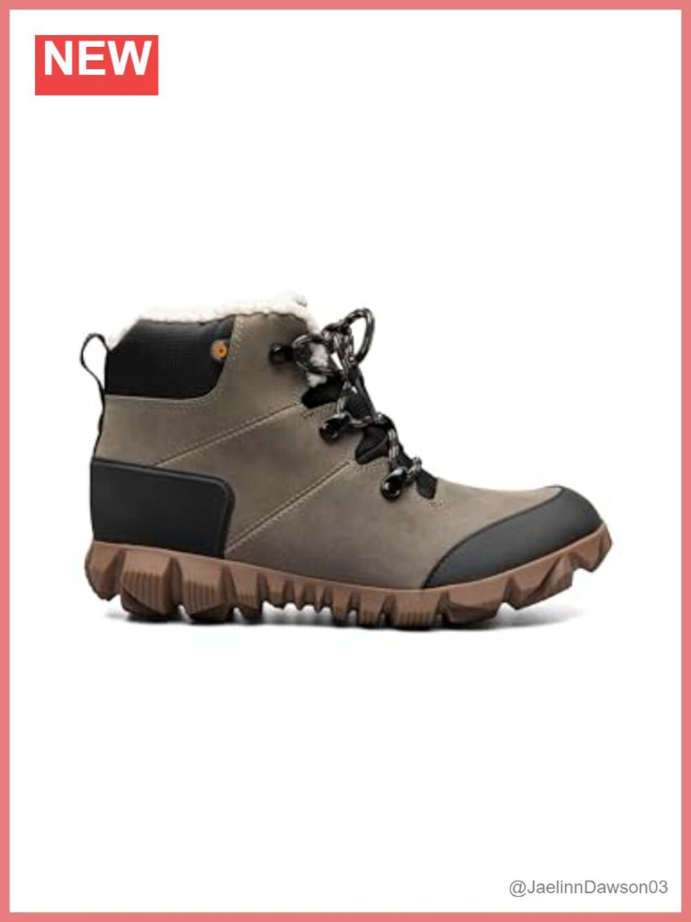 Women's Waterproof Leather Lace-Up Ankle Boot